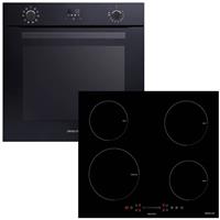 Davoline BBO 7210 BL + IND 7204 Φούρνος άνω Πάγκου 72lt με Επαγωγικές Εστίες Π60cm Μαύρος